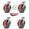 Service Caster 12 Inch Heavy Duty Red Poly on Cast Iron Caster Set with Brake and Swivel Lock SCC-KP92S1230-PUR-RS-SLB-BSL-4 - alternate 5